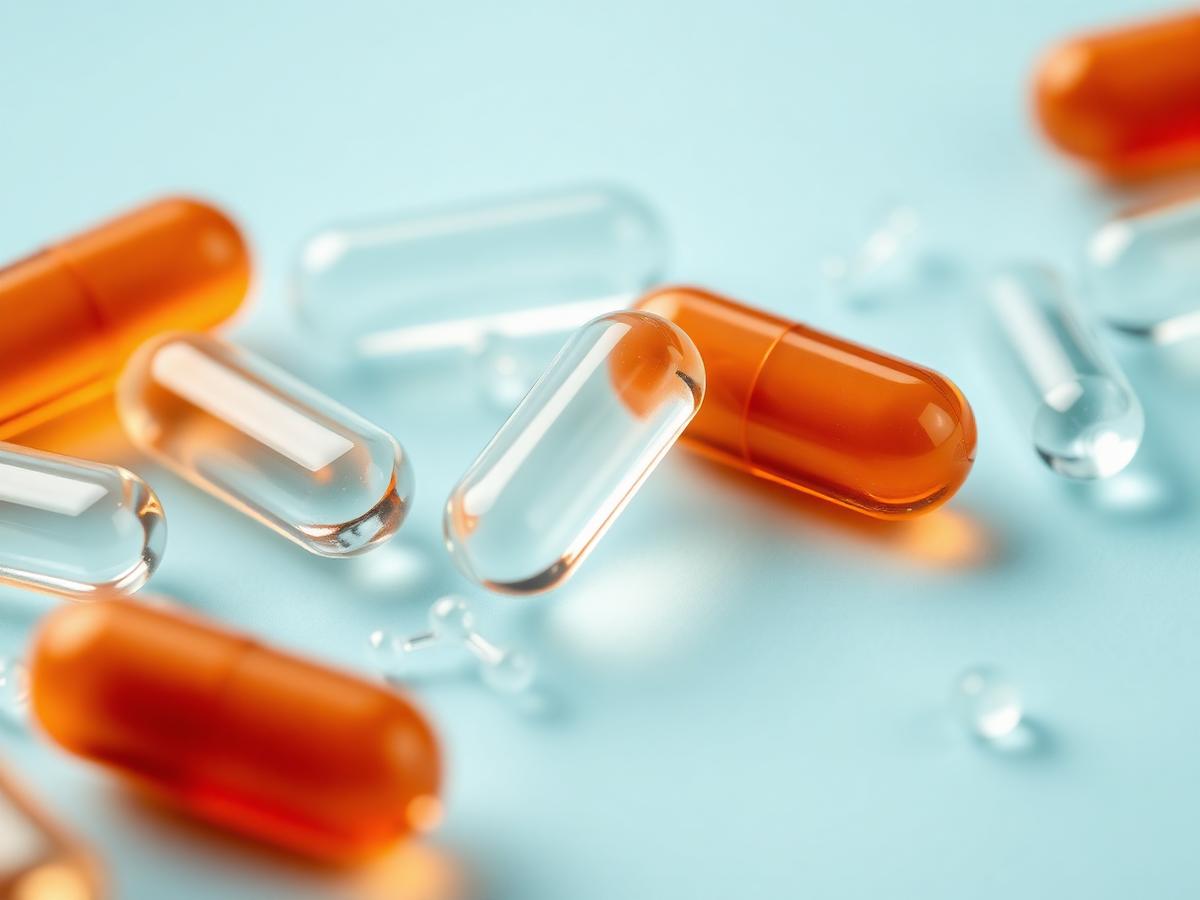 Close-up of medicine capsules developed by Exxopharm